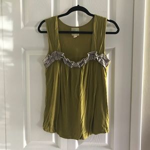 Little Yellow Button Bubble Tank | green grey